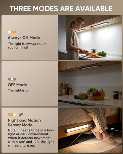 MCGOR 10inch Under Cabinet Lighting, Wireless Motion Sensor Light