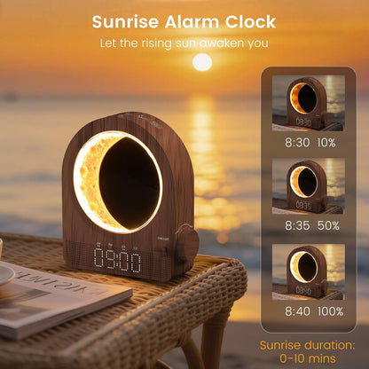 Sunrise Alarm Clock, White Noise Machine, Wood Grain