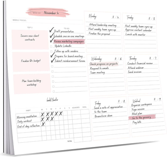 Lamare Weekly Planner Notepad – Premium Undated Weekly To Do List Notepad