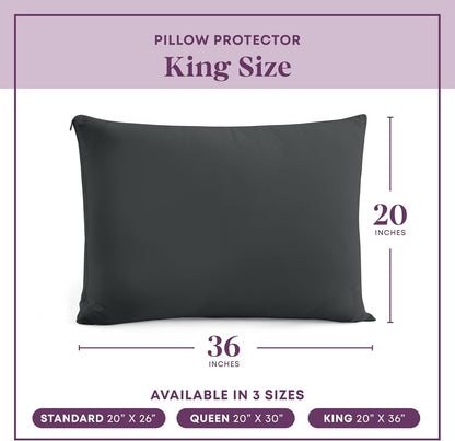 CirclesHome Pillow Protectors 4 Pack Standard Zippered - 100% Cotton Breathable Pillowcases - Protects Pillows from Dirt, Dust and Debri (Standard - Set of 4 - 20x26)