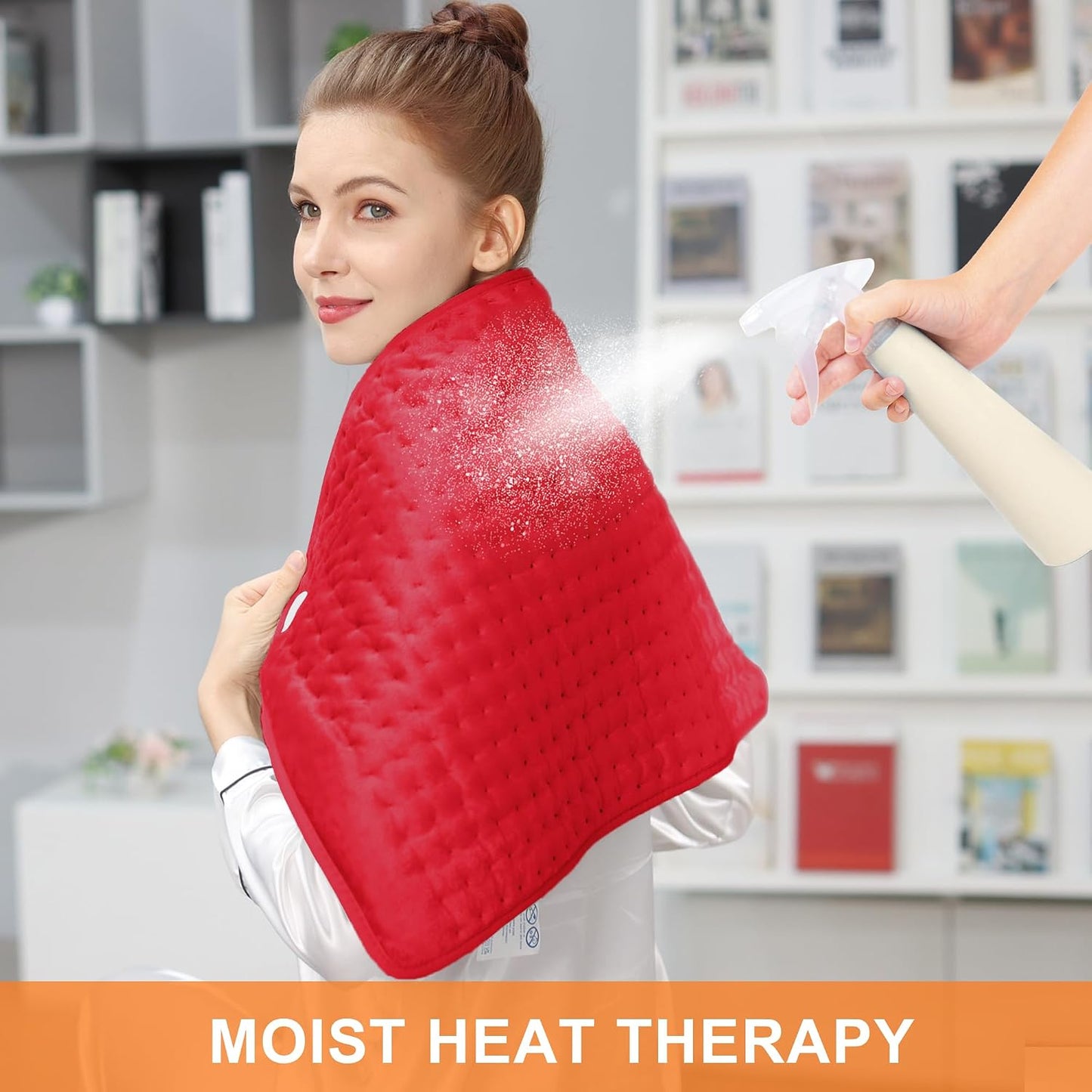 Deepsoon Heating Pad,Electric Heating Pads for Back,Neck,Moist Heating Pad for Abdomen Shoulder Knee Legs,Dry/Moist Heat&Auto Shut Off,Fathers Day Dad Gifts for Men Birthday,Light Gray,24x12 Inch