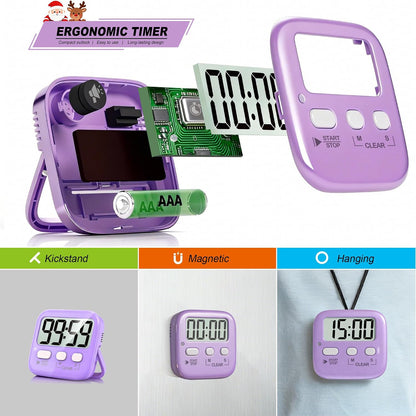 Antonki 2 Pack Digital Timer for Kids Classroom Kitchen Timers for Cooking
