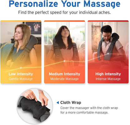 Etekcity FSA Eligible Cordless Neck Massager for Pain Relief Deep Tissue, Shiatsu Shoulder Massager with Heat, Massage Tools for Trapezius, Lymphatic Drainage, Relaxation Therapy, HSA Items, Cadeo