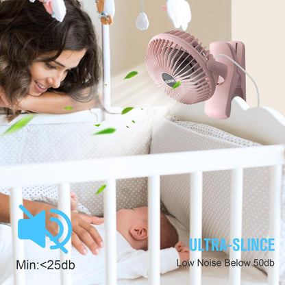 BESKAR Small Clip on Fan, 3 Speeds USB Fans with Strong Airflow, Clip & Desk Fans USB Plug in with Sturdy Clamp - Ultra Quiet operation for Office Dorm Bedroom Stroller
