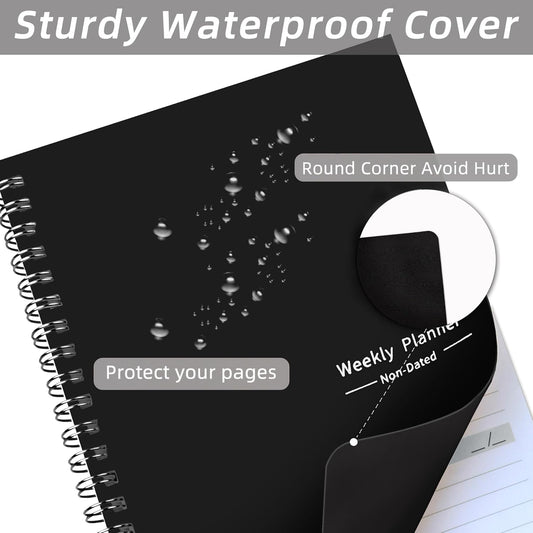 Undated Weekly Planner With Habit Tracker & To Do List 5.7 x 8.0 inch | Avoid Unfocused Busywork,Productivity Organizer,No-Bleed Thick Pages,Portable Size,Lay-Flat Spiral for Hands Free