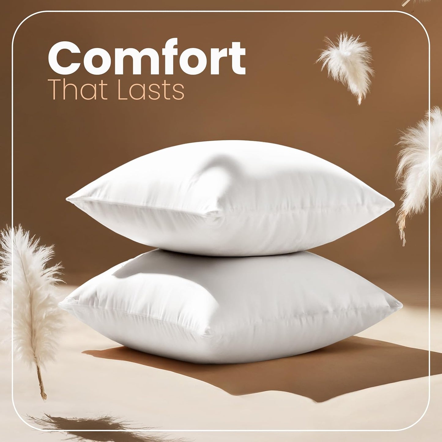 Utopia Bedding 12x20 Pillow Inserts, Set of 2, White – Indoor Decorative Throw Pillows for Bed, Sofa & Couch – Soft, Supportive & Fluffy Cushion Inserts