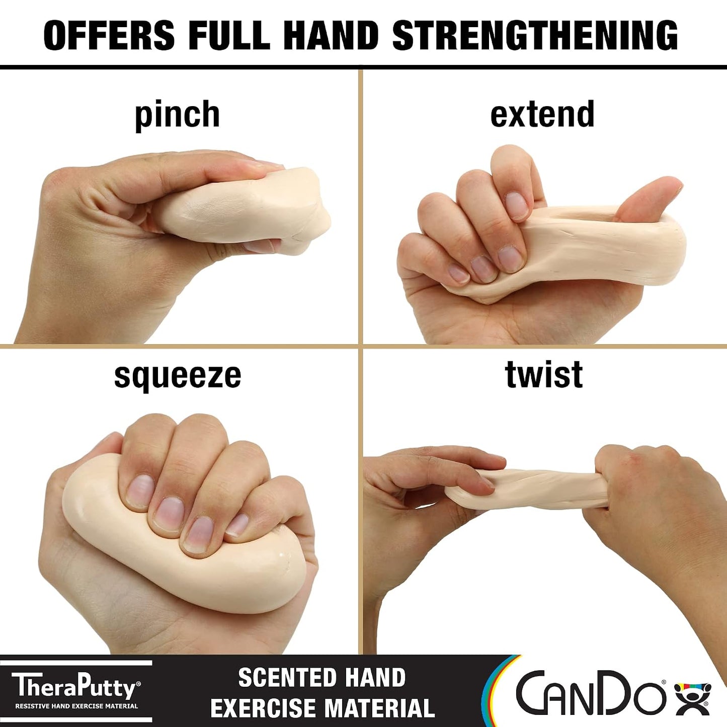 CanDo TheraPutty Scented Hand Exercise Putty For Rehabilitation, Exercises, Hand Therapy, Occupational Therapy, Banana Yellow X-Soft 2oz