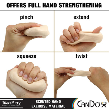 CanDo TheraPutty Scented Hand Exercise Putty For Rehabilitation, Exercises, Hand Therapy, Occupational Therapy, Banana Yellow X-Soft 2oz