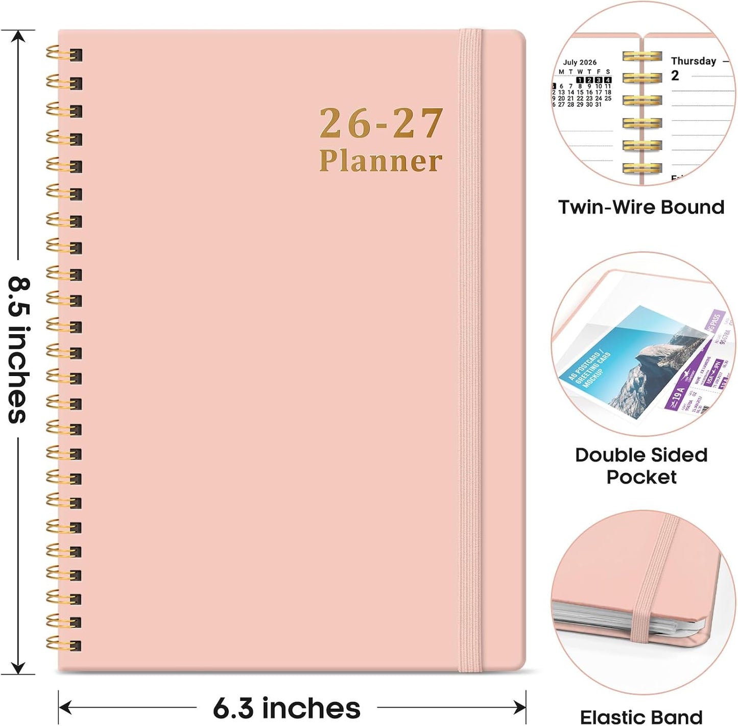 Planner 2026-2027, 8.5" x 11" Weekly and Monthly Academic Year Planner Calendar, July 2026 - June 2027, Hardcover Large School Planning Agenda With Tabs, Perfect for School & Office Supplies, A4, Green