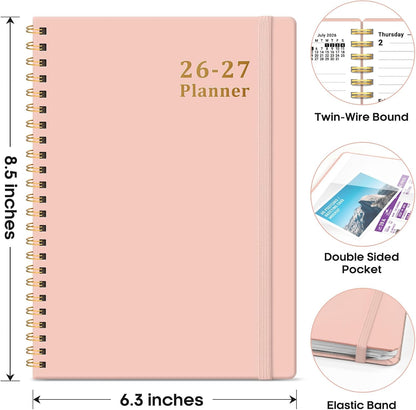Planner 2026-2027, 8.5" x 11" Weekly and Monthly Academic Year Planner Calendar, July 2026 - June 2027, Hardcover Large School Planning Agenda With Tabs, Perfect for School & Office Supplies, A4, Green