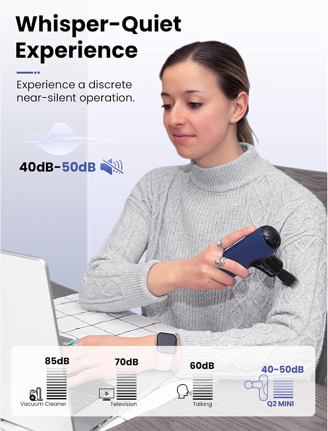 BOB AND BRAD Q2 Pro Mini Massage Gun with Heat and Cold, Pocket-Sized Deep Tissue Massager, HSA Portable Percussion Muscle Massager Gun, Ultra Small & Quiet Muscle Massager, FSA Eligible