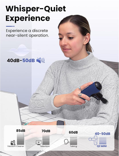 BOB AND BRAD Q2 Pro Mini Massage Gun with Heat and Cold, Pocket-Sized Deep Tissue Massager, HSA Portable Percussion Muscle Massager Gun, Ultra Small & Quiet Muscle Massager, FSA Eligible