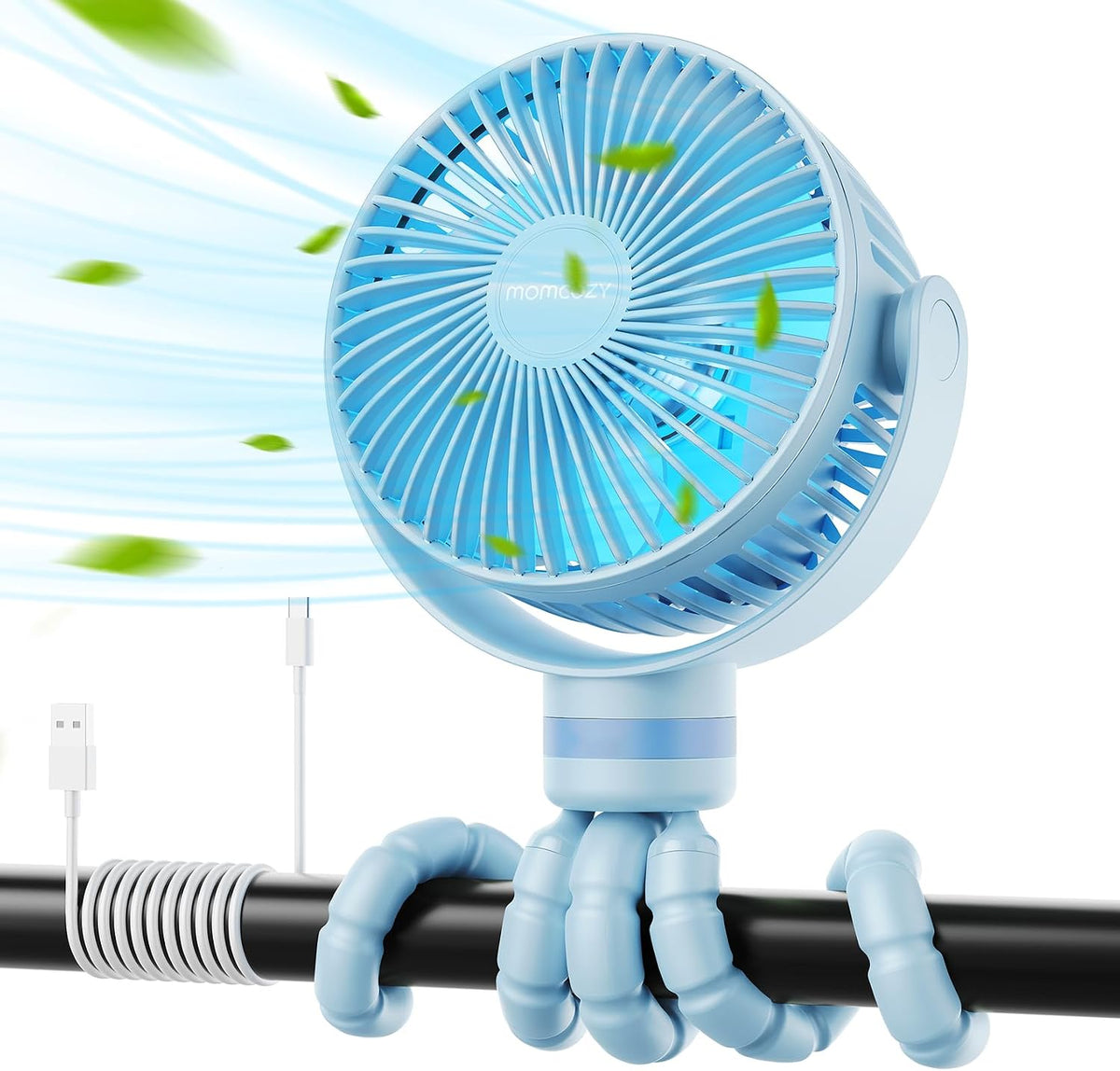Momcozy 8000mAh Portable Stroller Fan | 27H Ultra-long Battery Life