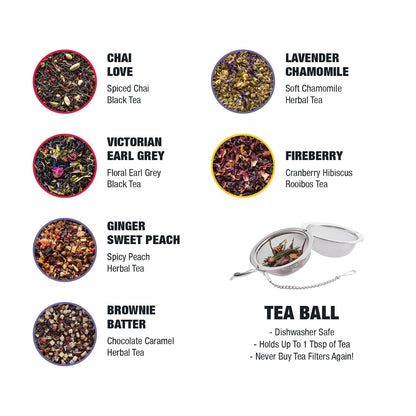 Tiesta Tea Premium Starter Loose Leaf Sampler Kit - Classic Tea Blends