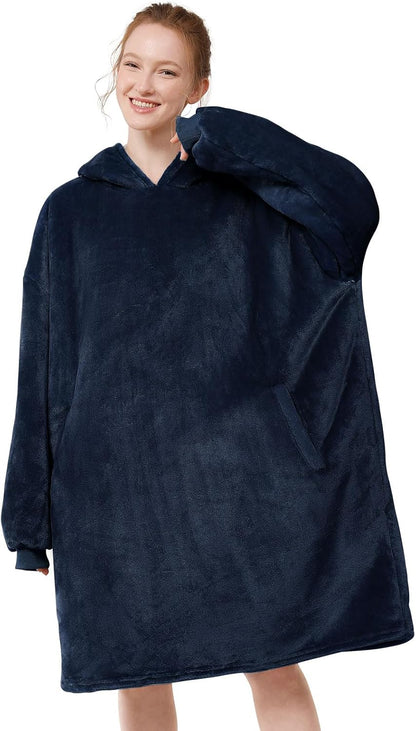 LetsFunny Blanket Hoodie,Oversized Wearable Sherpa Fleece Blanket Sweatshirt,Super Soft Warm Cozy with Giant Pocket,Gifts for Women Men Adults Teenagers, One Size Fits All