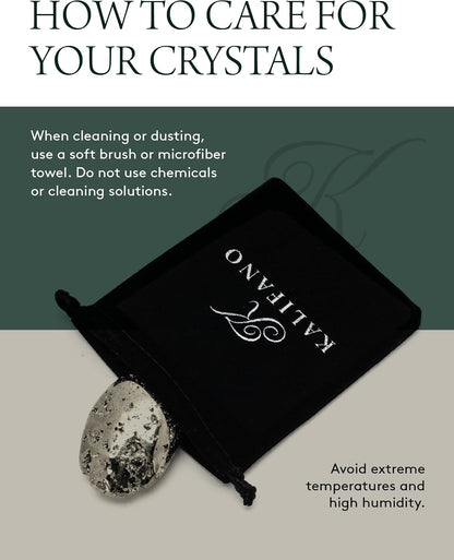 KALIFANO Palm Stone with Healing & Calming Effects - AAA+ Grade High Energy Worry Stone with Information Card - Reiki Crystal Used for Courage (Family Owned and Operated)