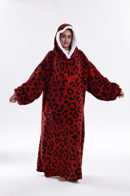 Capecage Blanket Hoodie, Long Hooded Blanket Sweatshirt as Birthday Gifts for Women Men, Long Wearable Blanket for Women Men.
