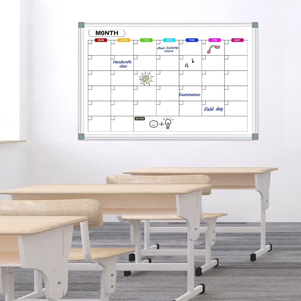 Dry Erase Board Calendar for Wall, 36" x 24" Monthly Whiteboard