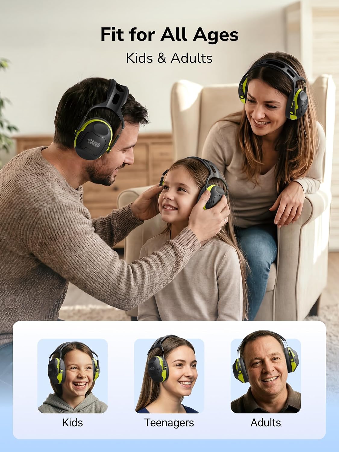 Dr.meter Ear Protection Ear Muffs, Noise Cancelling Headphones for Adults Kids 31dB Earmuffs for Noise Reduction, Hearing Protection for Shooting Gun Range, Mowing, Monster Jam, Sensory, Fireworks