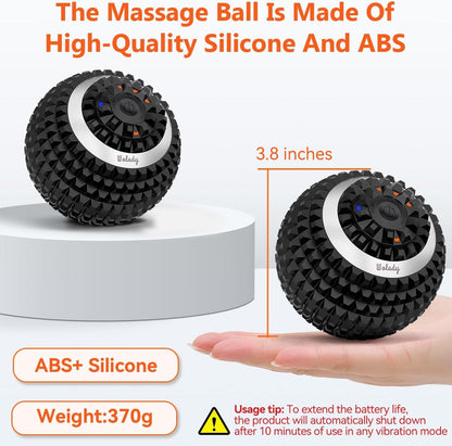 Vibrating Massage Ball 4-Speed High-Intensity Fitness Yoga Massage Roller, Relieving Muscle Tension Pain & Pressure Massaging Balls (Black)
