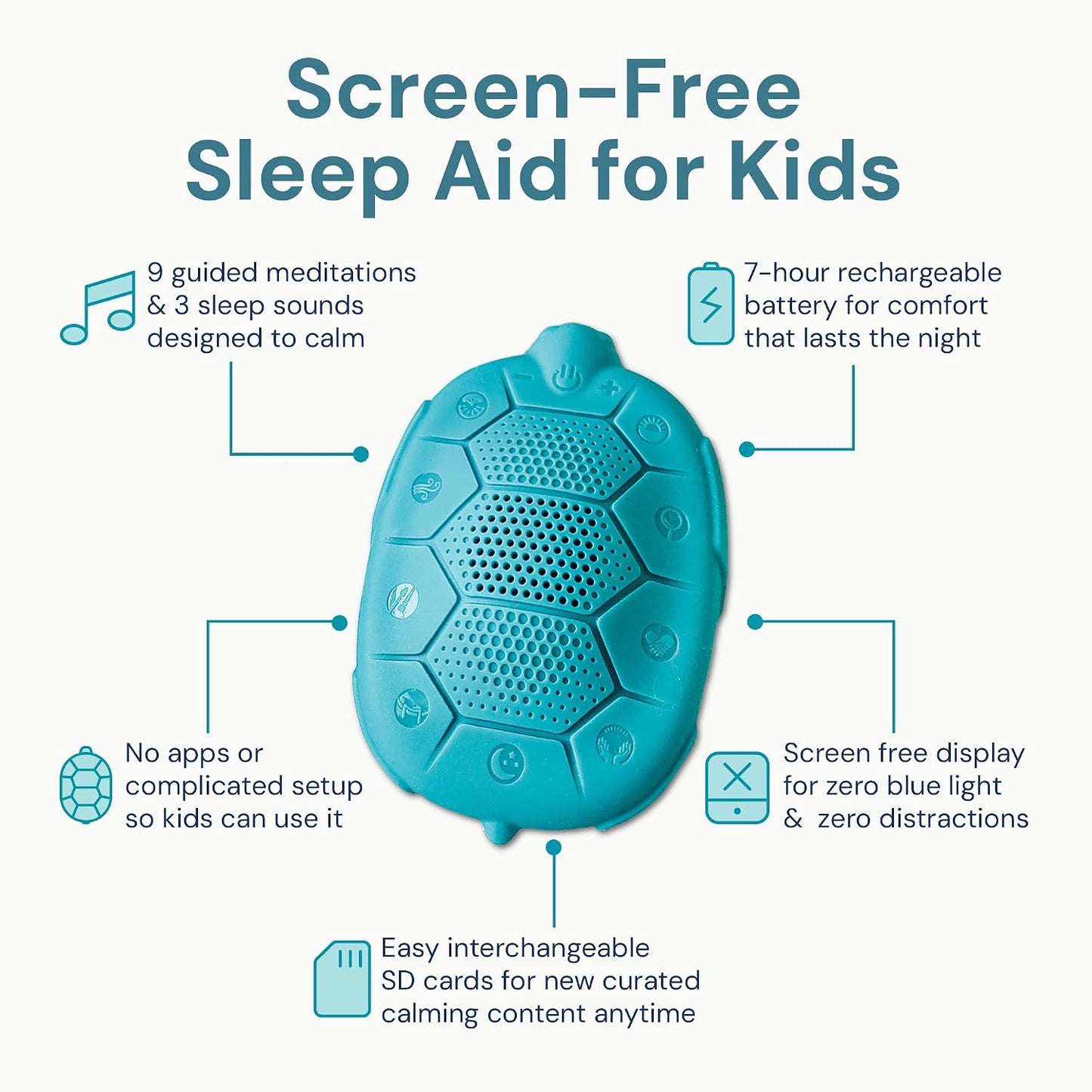 Zenimal Kids Meditation Turtle, Screen Free Sleep and Meditation Device for Kids, 9 Guided Meditations Plus 3 Sleep Sounds, No WiFi at Bedtime, Narrated by a Real Human Voice, Ages 3 to 12