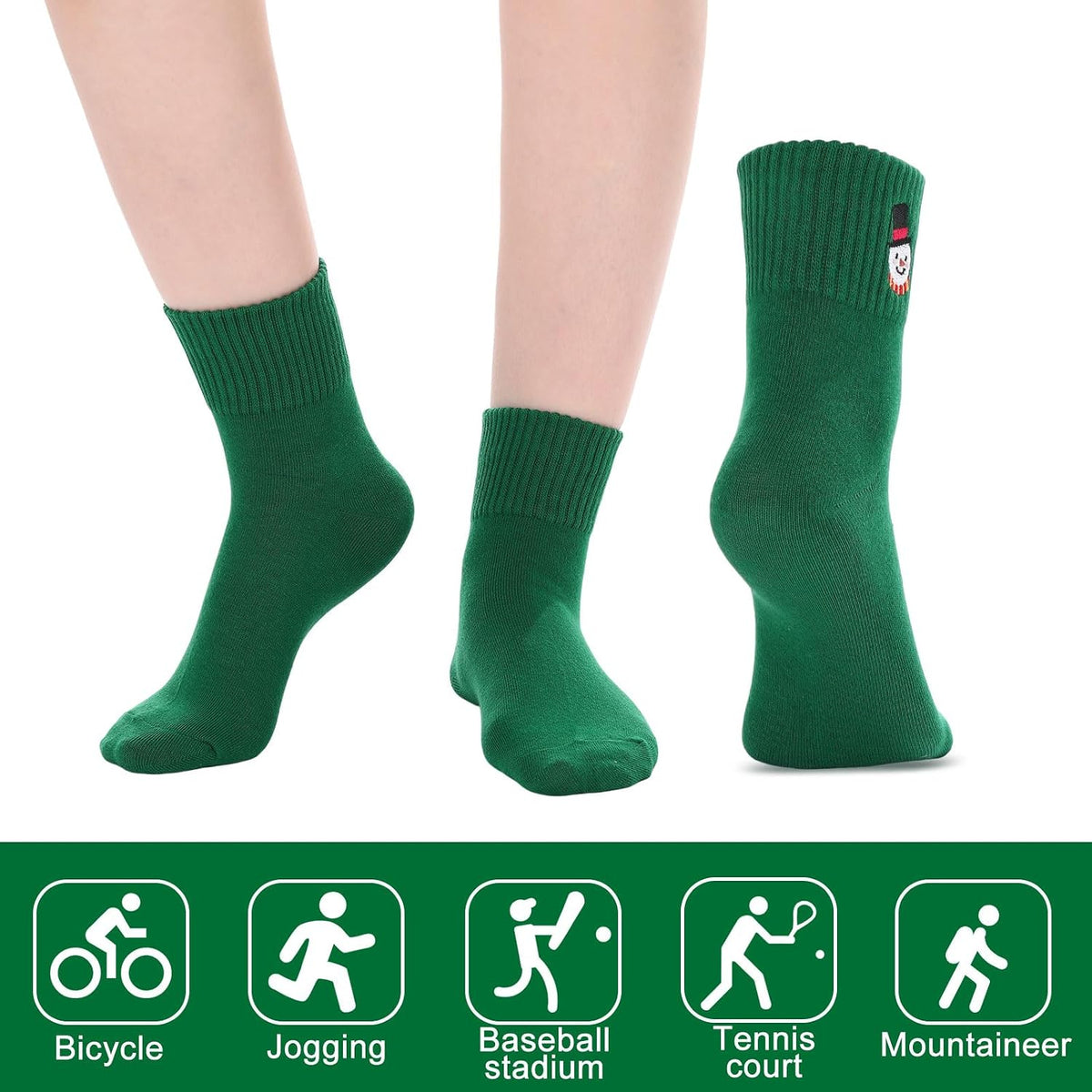 Eurzom 10 Pairs Socks Womens Crew Elastic Ankle Length Cotton Socks Aesthetic Cute Lightweight Low Cut Gifts for Women - Colors B