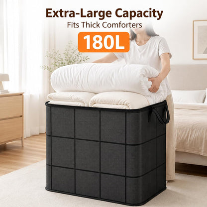 XL Foldable Storage Bag with Reinforced Handles, 180L Large Capacity