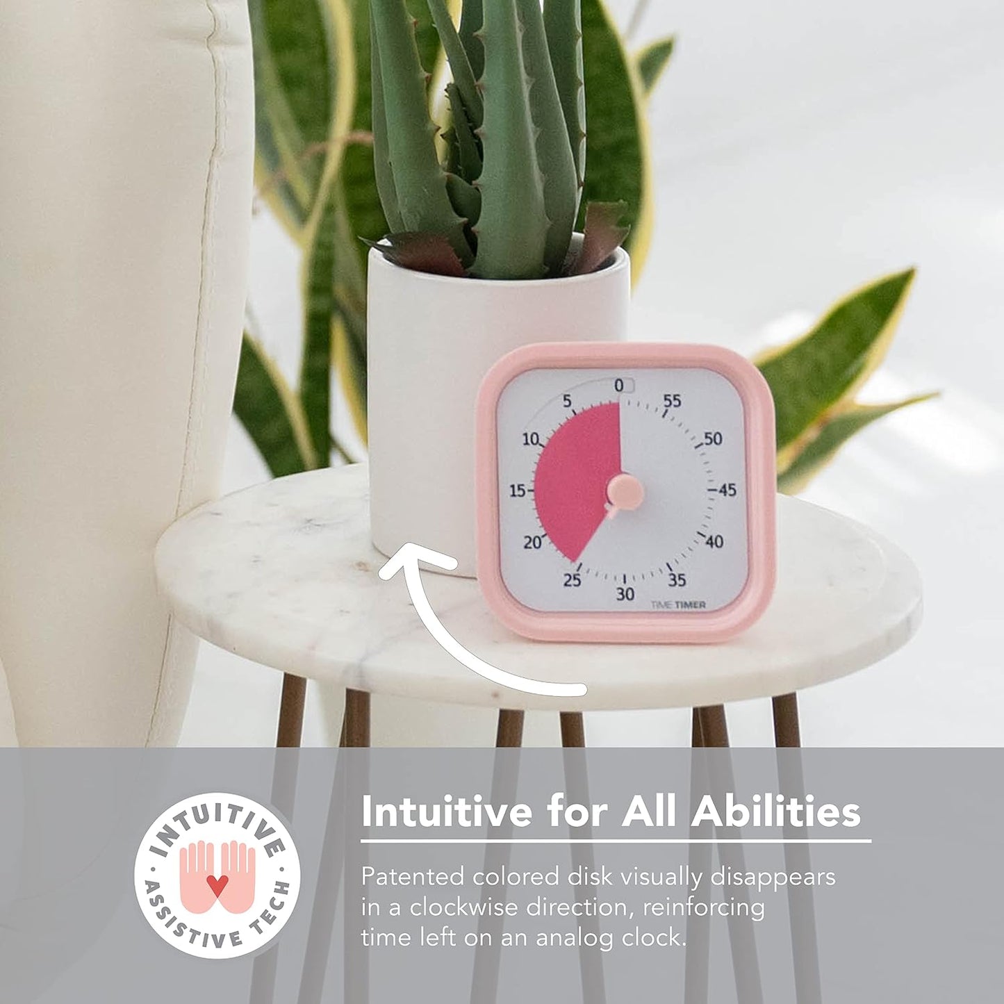 Time Timer MOD 60-Minute Visual Timer, Home Edition, Silent Operation, Study Tool for Homeschool and Office Use (Pale Shale)