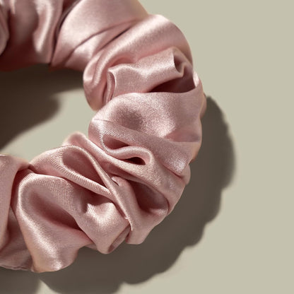 LILYSILK Silk Hair Scrunchies / Ties for Frizz & Breakage Prevention, 100% Mulberry, No Damage, Elastic ponytail Holders, 1Pc, Coffee - Colors A