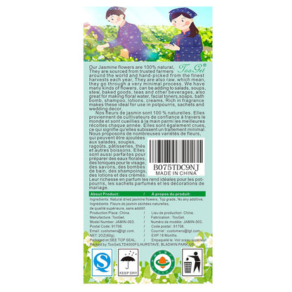 TooGet Fragrant Natural Pure Jasmine Buds Dried Jasmine Flowers Wholesale, Herbal Tea - 2 OZ