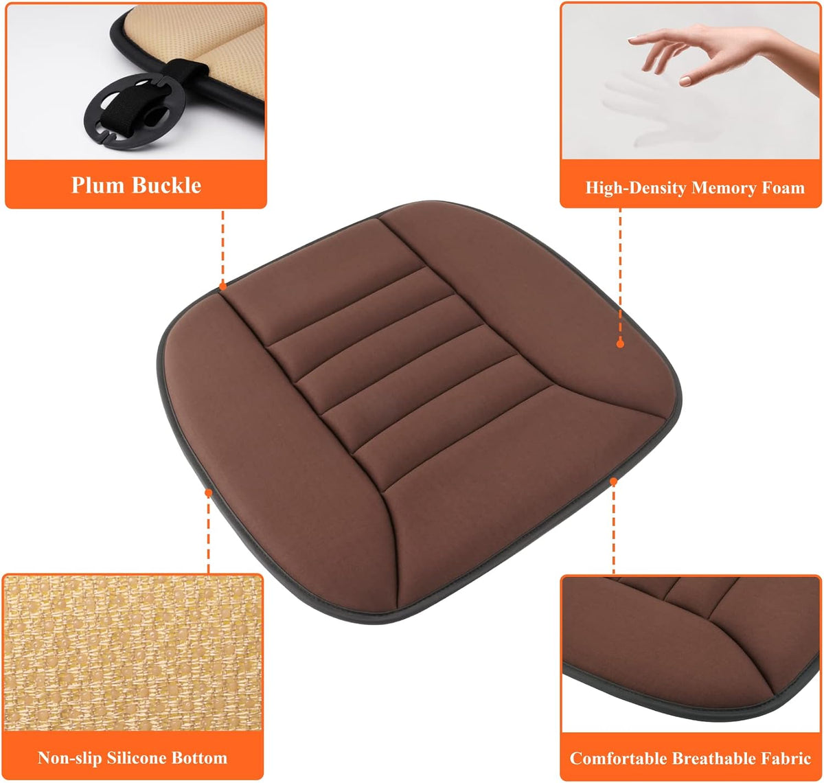 kingphenix Memory Foam Car Seat Cushion for Driver and Office Chair Comfort