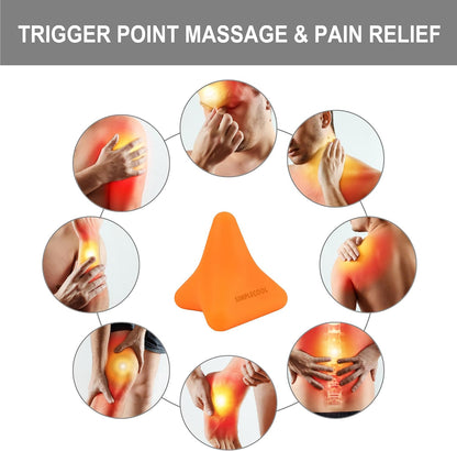 Manual Trigger Point Massage Tool. Small Massager Ball for Deep Tissue Myofascial Release Physical Therapy Foot Plantar Fasciitis Pain Relief Muscle Knot Psoas Hip Flexor Iliacus Release 3×2.6″(Blue)