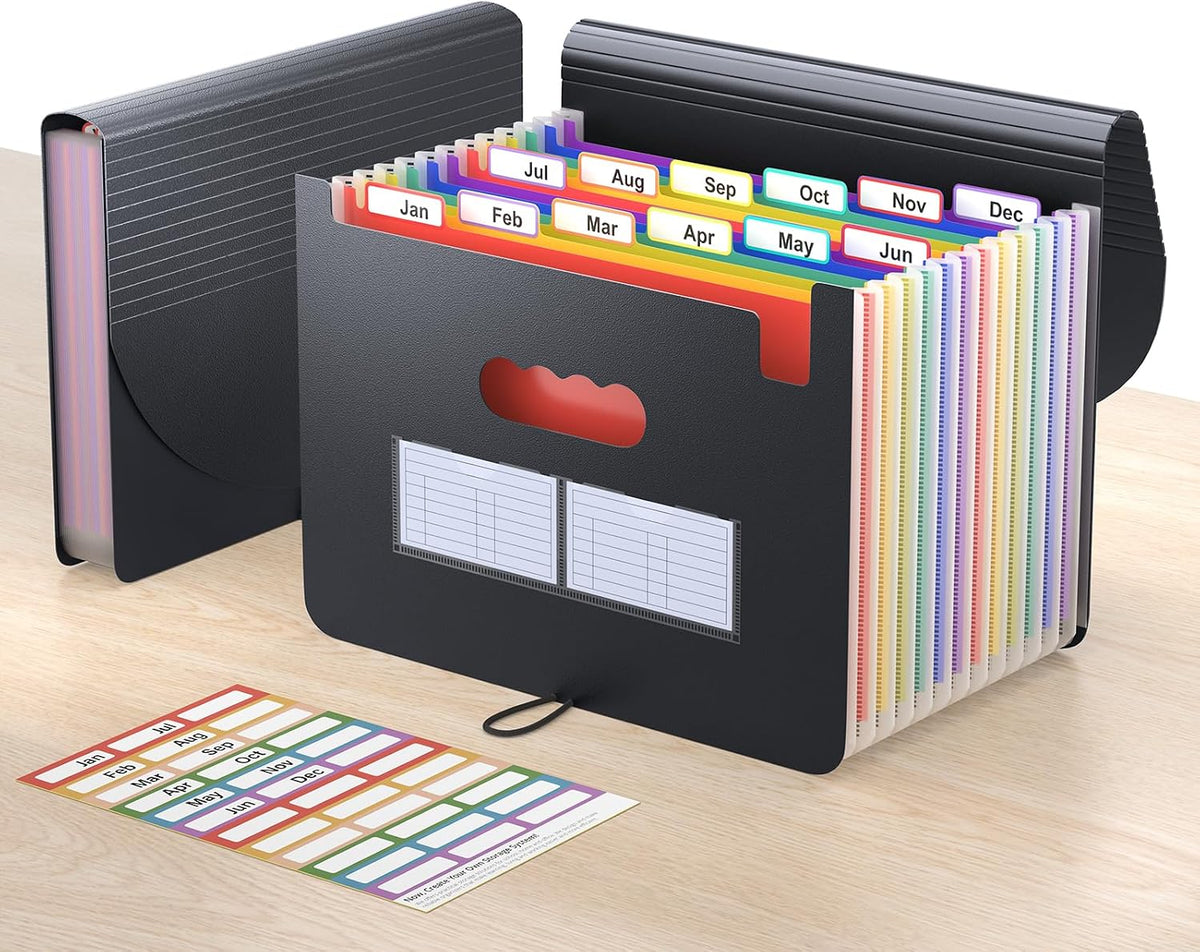 ThinkTex Accordion File Organizer, 12 - Pocket Expanding File Folders