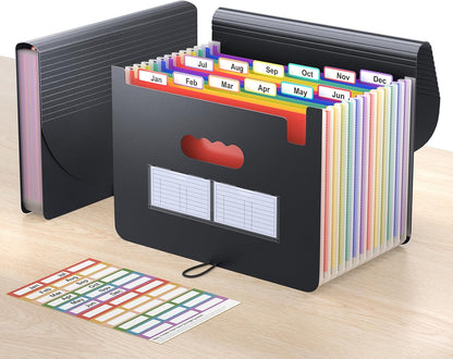 ThinkTex Accordion File Organizer, 12 - Pocket Expanding File Folders