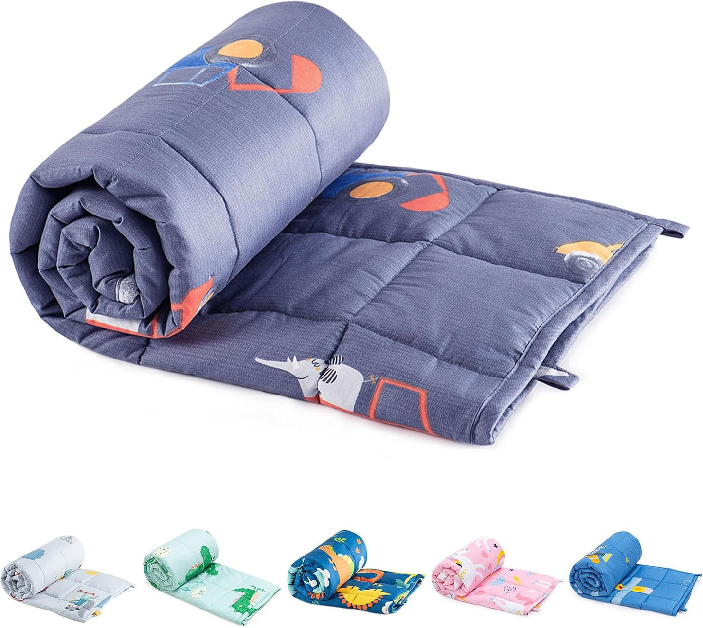 Sivio Weighted Lap Pad 2lbs, Cotton Weighted Blanket Sensory Weighted Lap Blanket Indoor Outdoor, 19 x 21 Inch, Blue Dinosaur