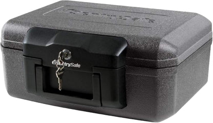 SentrySafe Fireproof Safe Box with Key Lock, Chest Safe with Carrying Handle to Secure Money, Jewelry, Documents, 0.25 Cubic Feet, 6.3 x 15.3 x 12.1 Inches, 1160