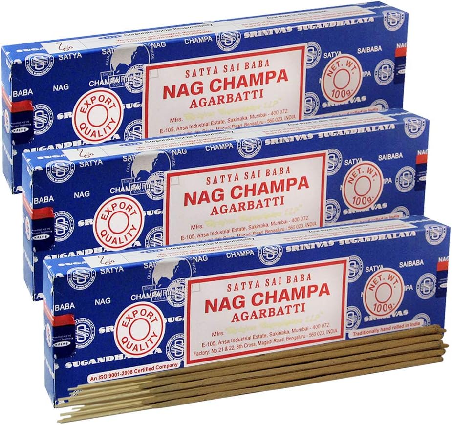 TRUMIRI Incense Stick Holder Bundle with Satya Sai Baba Nagchampa 250g Bulk Incense Sticks Nag Champa Agarbatti - Pack of 1 (Approx 250 Insence-Sticks)
