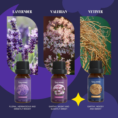 SALKING Floral Essential Oils Set, Premium Pure and Natural Essential Oils, Fragrance Oil Scented Oils for Oil Diffusers 6 x 10 ML - Lavender, Rose, Jasmine, Cherry Blossom, Gardenia, Chamomile