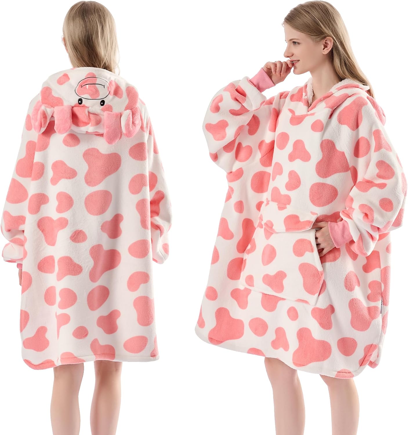 Krifey Wearable Blanket Hoodie, Oversized Sherpa Hooded Blanket for Adults | Soft sherpa fleece with sleeves and pocket; oversized fit for lounging, WFH, camping, Christmas and white elephant gifts.