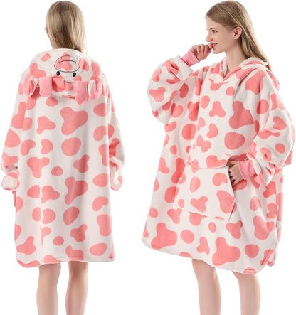 Krifey Wearable Blanket Hoodie, Oversized Sherpa Hooded Blanket for Adults | Soft sherpa fleece with sleeves and pocket; oversized fit for lounging, WFH, camping, Christmas and white elephant gifts.