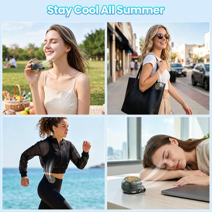 Portable Silent Mini Bladeless Fan Clip On, Adjustable 5 Speeds 360° Rotatable Clip on Fan for Shirt & Waist, USB Rechargeable Small Whirlwind Fans, For Outdoor & Travel & Office (White)