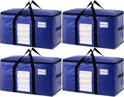 TAILI Blue Extra Large Moving Bags,Storage Bags with Visible Window
