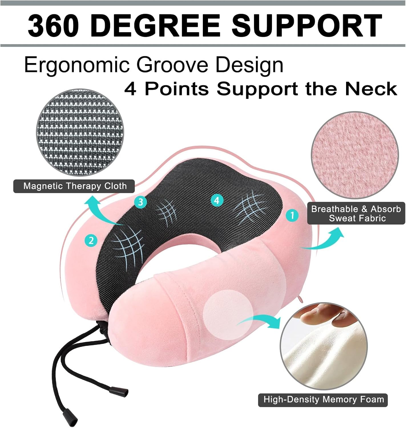 urnexttour Travel Pillow and Blanket Set Neck Pillow Airplane Foam Black