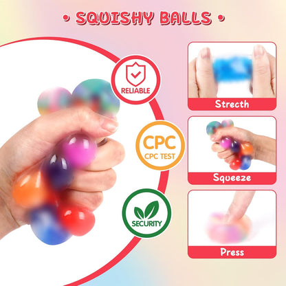 Stress Balls Set, Squishy Stress Ball, 4 Pack Squeeze Ball for Adults, Squeeze Ball for Adults Stress Relieve, Stress Relieve, Increase Entertainment
