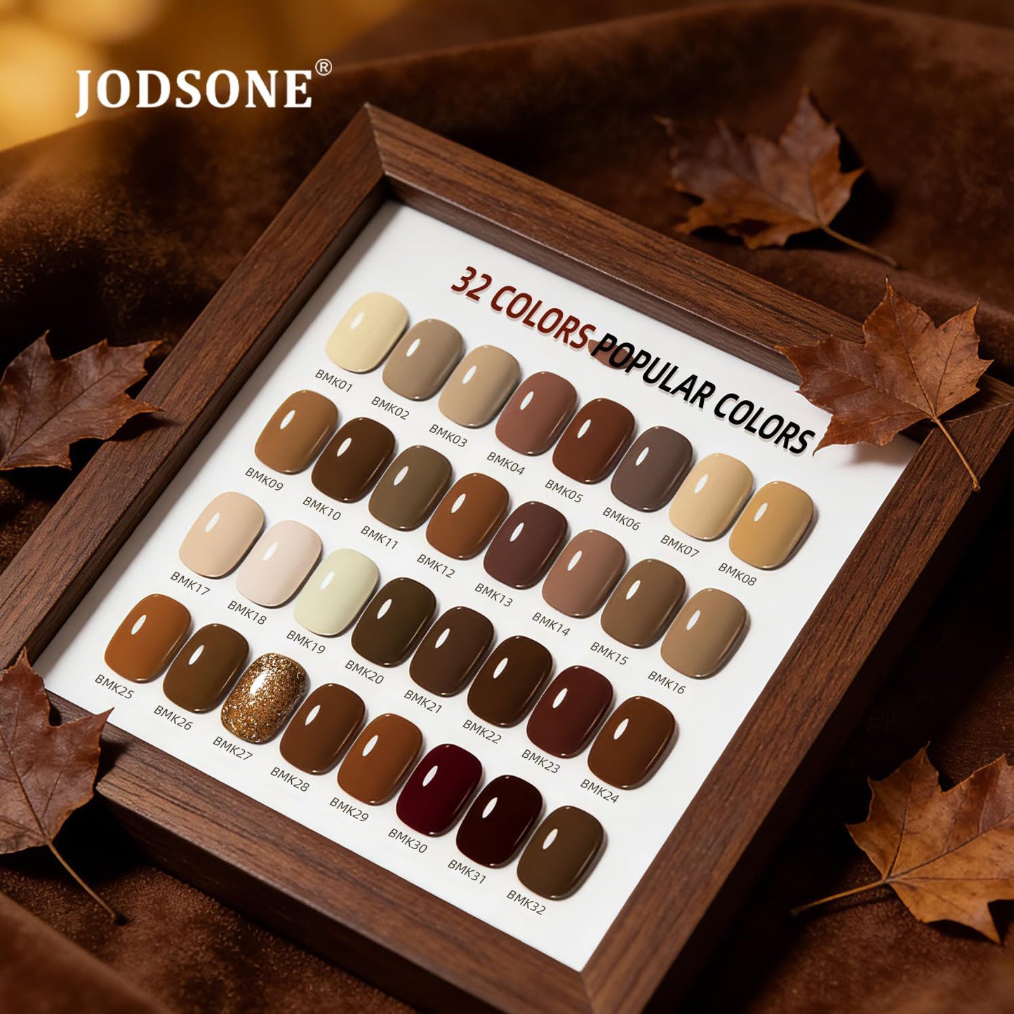 JODSONE Gel Nail Polish Kit 60 PCS with U V Light Soak off Base Top Coat 55 Shine Colors Gel Nail Kit Bright and Dark Brown Wine Red Series Manicure Set for Women and Girls