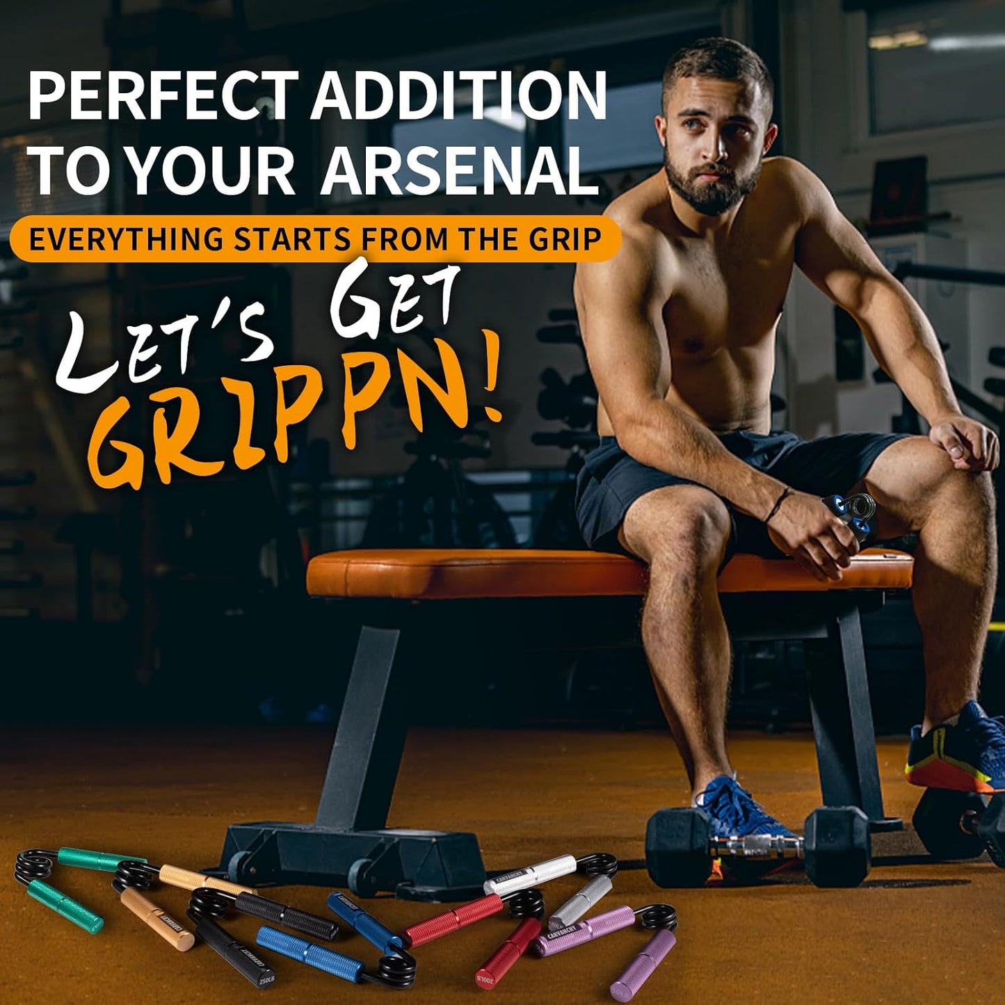 Grip Strength Trainer Set, 6 Pack, 50-350LB, Wrist Forearm Strengthener, Metal No Slip, Hand Grip Gripper Strengthener for Strength Training and Exercise, Hand Workout Squeezer Grip Strength