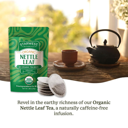 Starwest Botanicals Organic Nettle Leaf Tea, String Free Sachets - 20 Bags