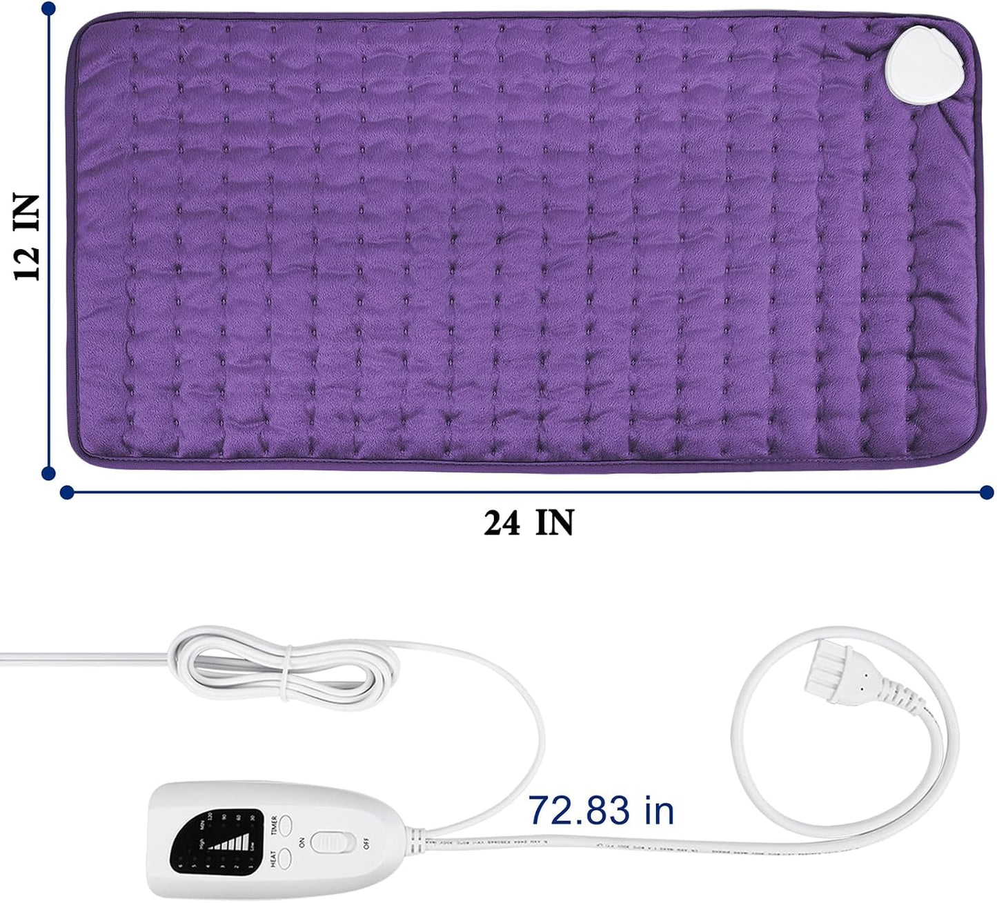 Electric Heating pad with 6 Heat Settings, Auto Shut Off, Dry Electric Heating for Back Neck Knee Arms Legs Shoulder Heat Pads for Christmas Birthday Father Mother's Day (24"X12", Gray Green)