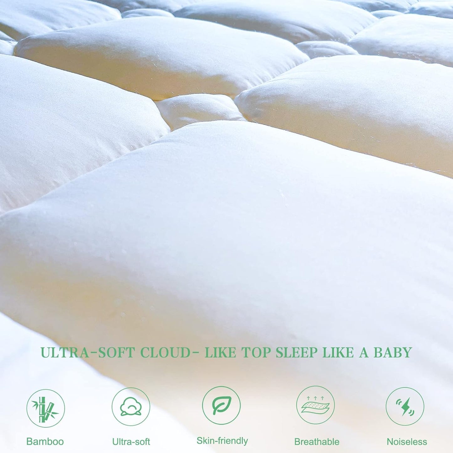 UNILIBRA Queen Mattress Protector Waterproof, Deep Pocket Mattress Pad Cover Fits to 6''-21'', Breathable Hollow Cotton Filling Quilted Mattress Protector for Queen Size