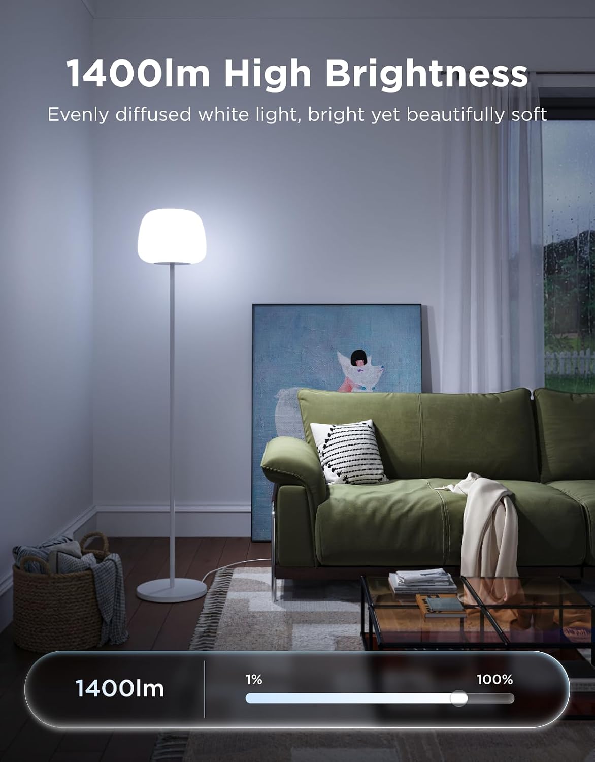 Govee Lantern Floor Lamp, Halo Gradient RGBIC Smart Corner Lamp for Bedroom